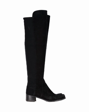 Weekend Ready Stuart Weitzman 5050 Knee Boots in Black Suede