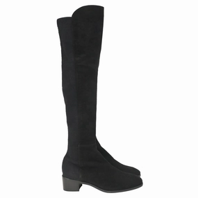 Adventure Time Insulated Trail Exploration Stuart Weitzman Tia Over-The-Knee Boots in Black Suede