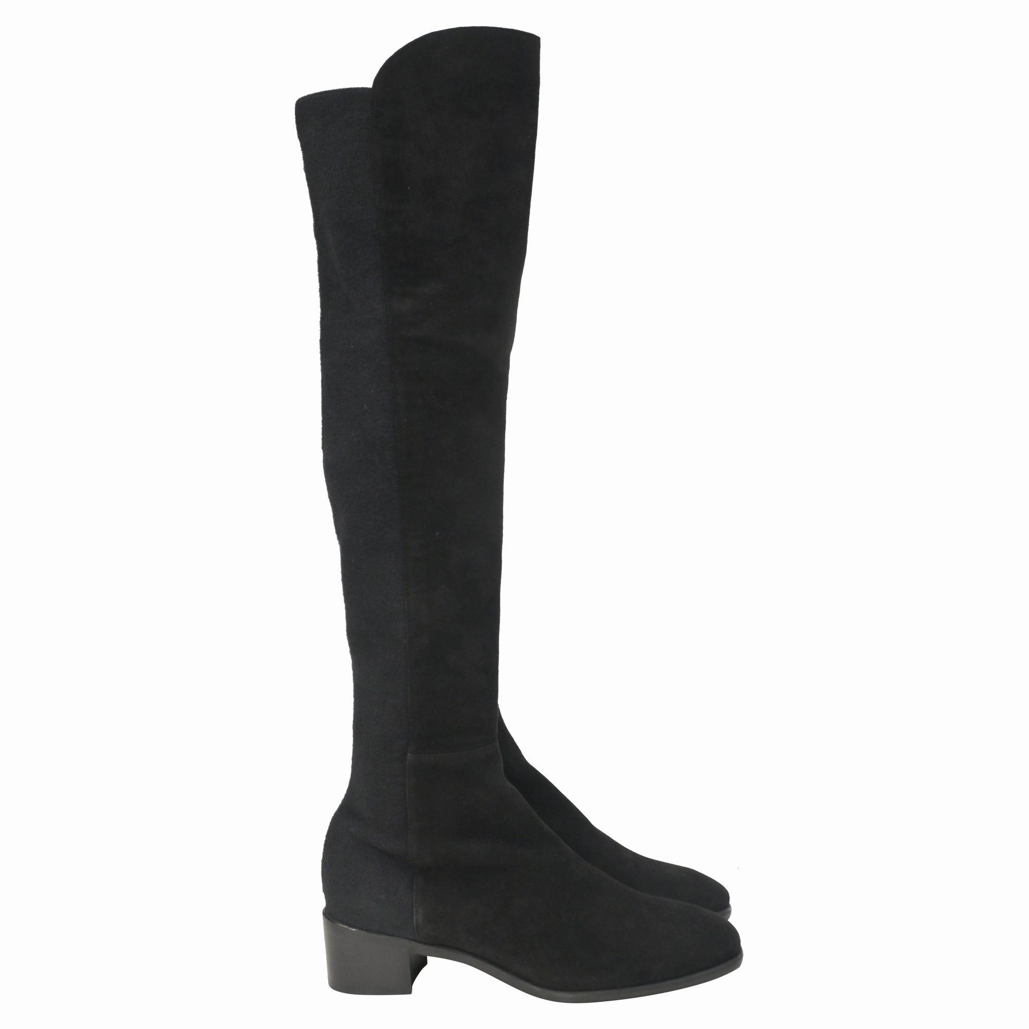 Adventure Time Insulated Trail Exploration Stuart Weitzman Tia Over-The-Knee Boots in Black Suede
