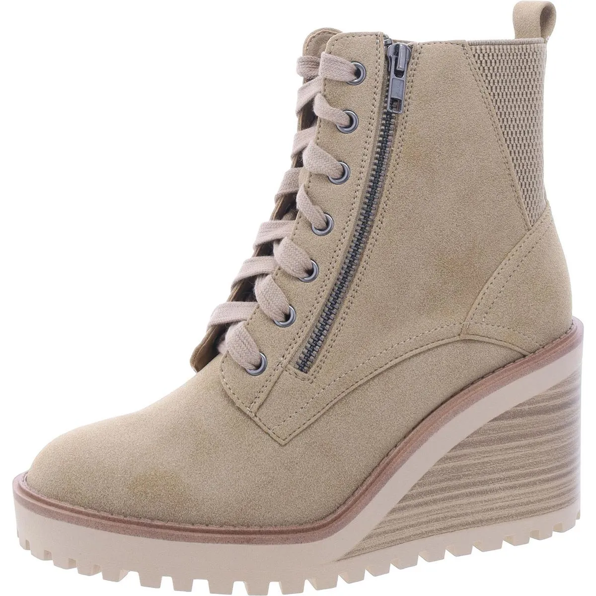 Elastic Ankle CYAN Womens Faux Leather Zipper Ankle Boots