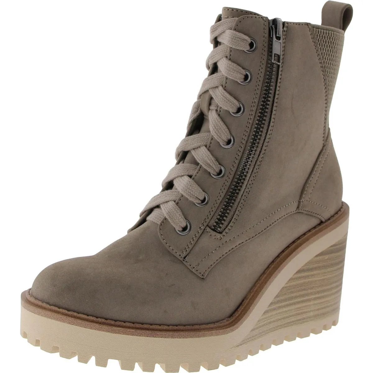 Long Wear Comfort Anti-Skid CYAN Womens Faux Leather Zipper Ankle Boots