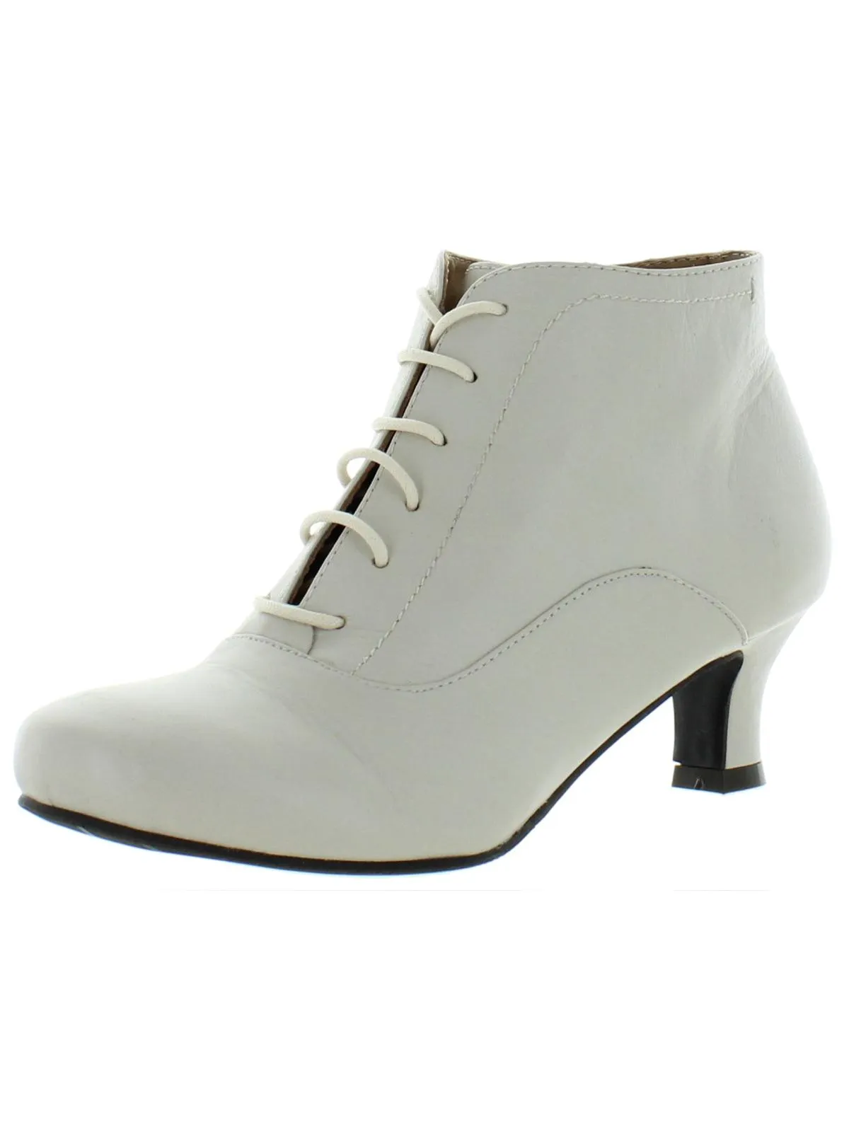 Sam Womens Leather Heeled Lace-Up Boot Patent Glow Durable Fit