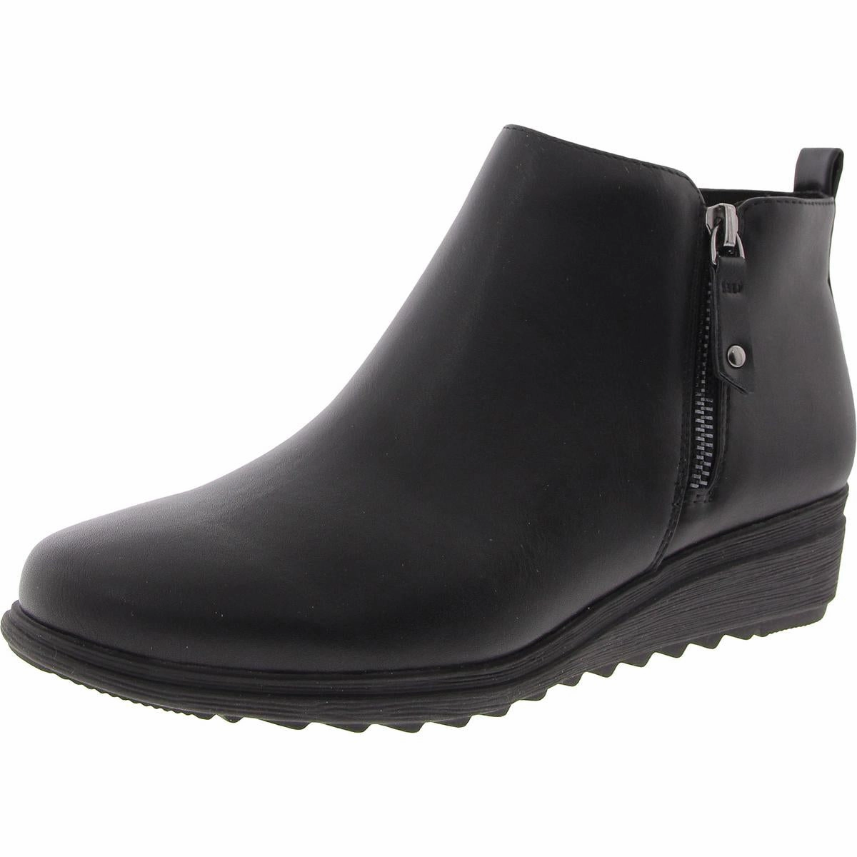 Comfort Edge Functional Fit YENA 3 Womens Zipper Faux Leather Ankle Boots
