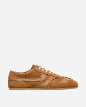 Suede Sneakers Tan Velcro Strap Ready To Go