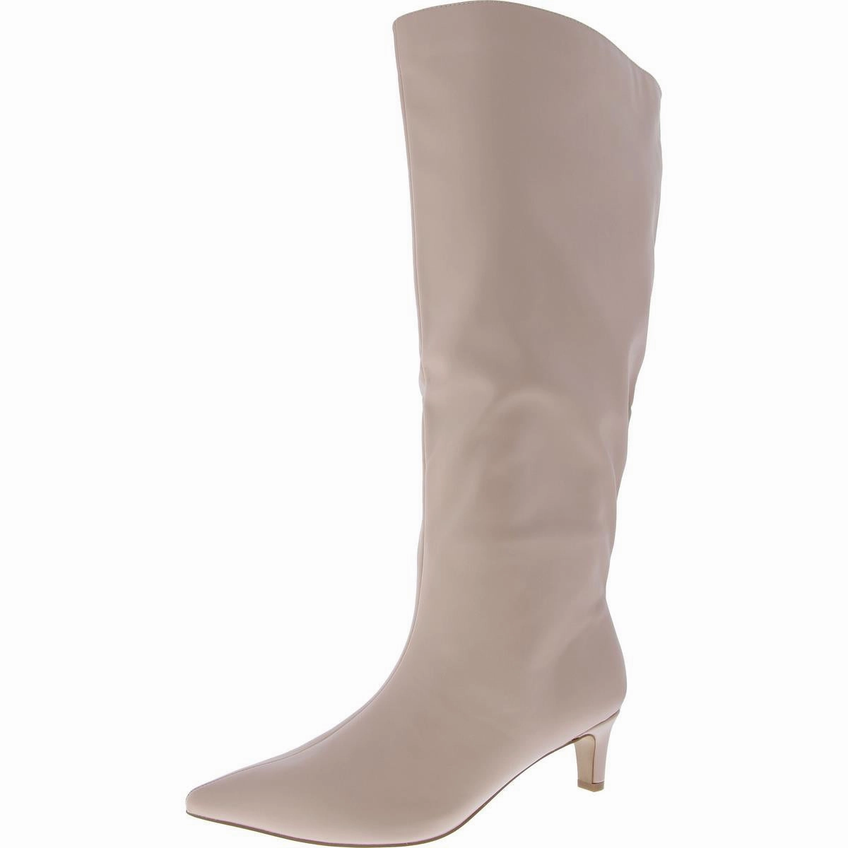 Tullip Womens Wide Calf Zippered Knee-High Boots Warm Touch