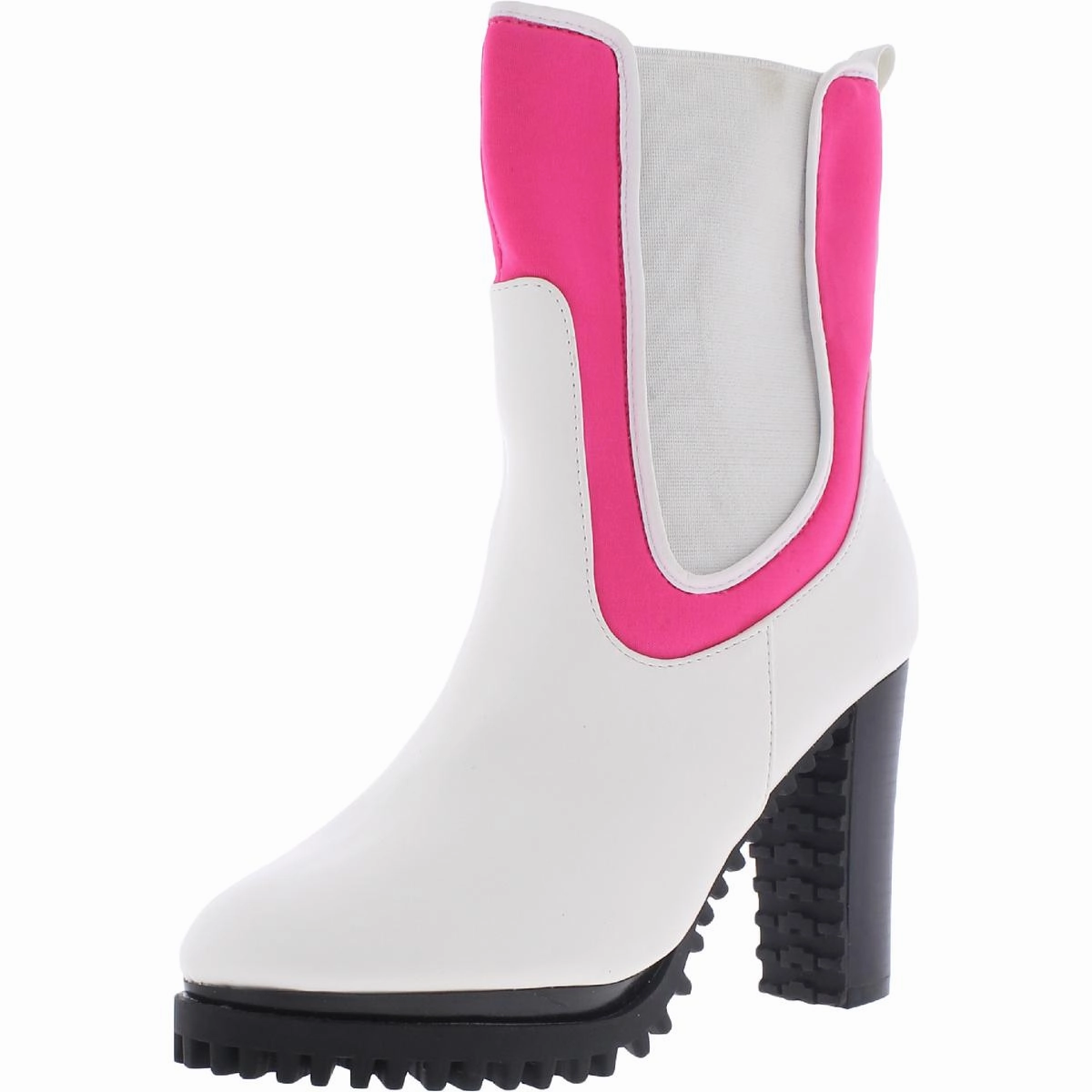 Daily Essentials Fargo Womens Faux Leather Slip On Mid-Calf Boots