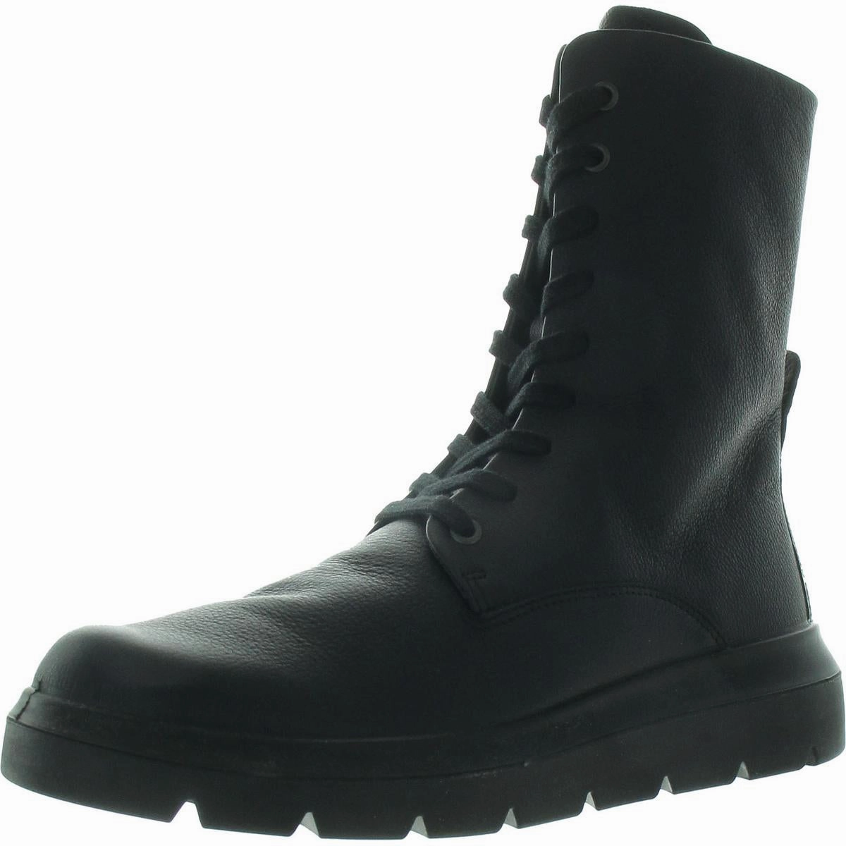 Nouvelle Womens Lace-Up Leather Mid-Calf Boots Dance Edge Noise free