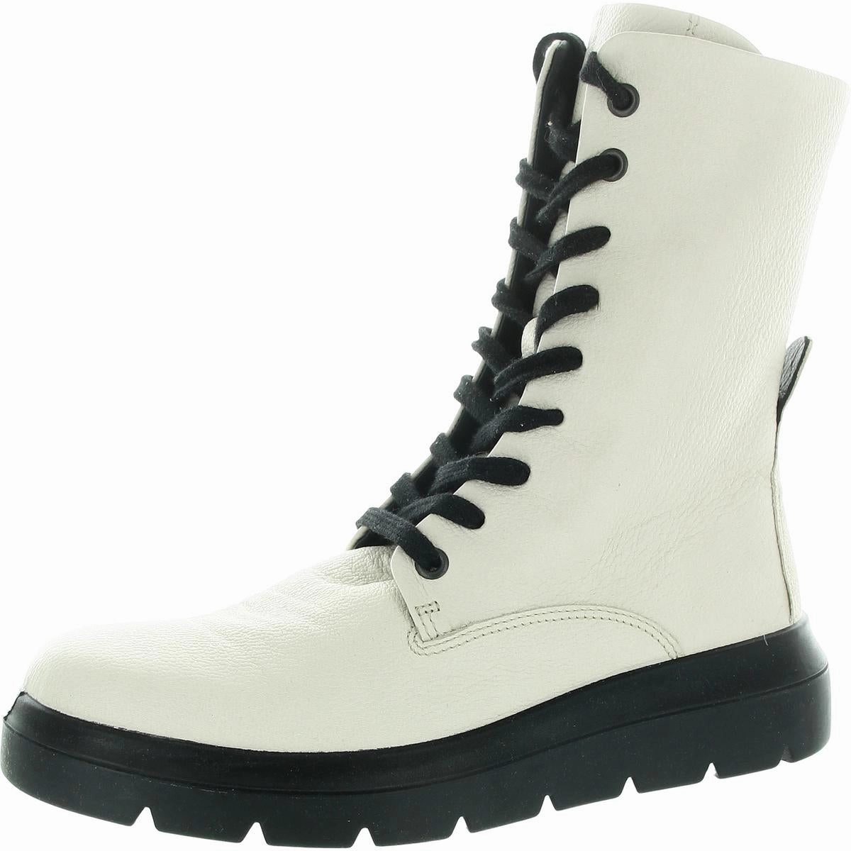 Nouvelle Womens Lace-Up Leather Mid-Calf Boots Zip Up Style Stable Support Weekend Camping