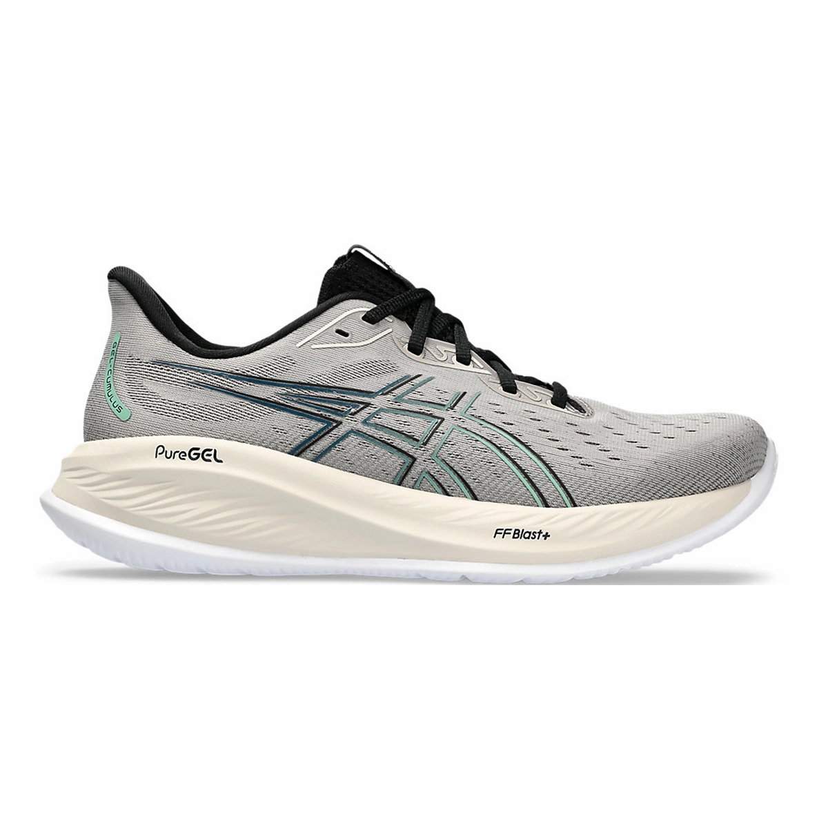 Asics Gel Cumulus 26 - Moonrock - Dark Mint endurance improvement performance - brand shoes