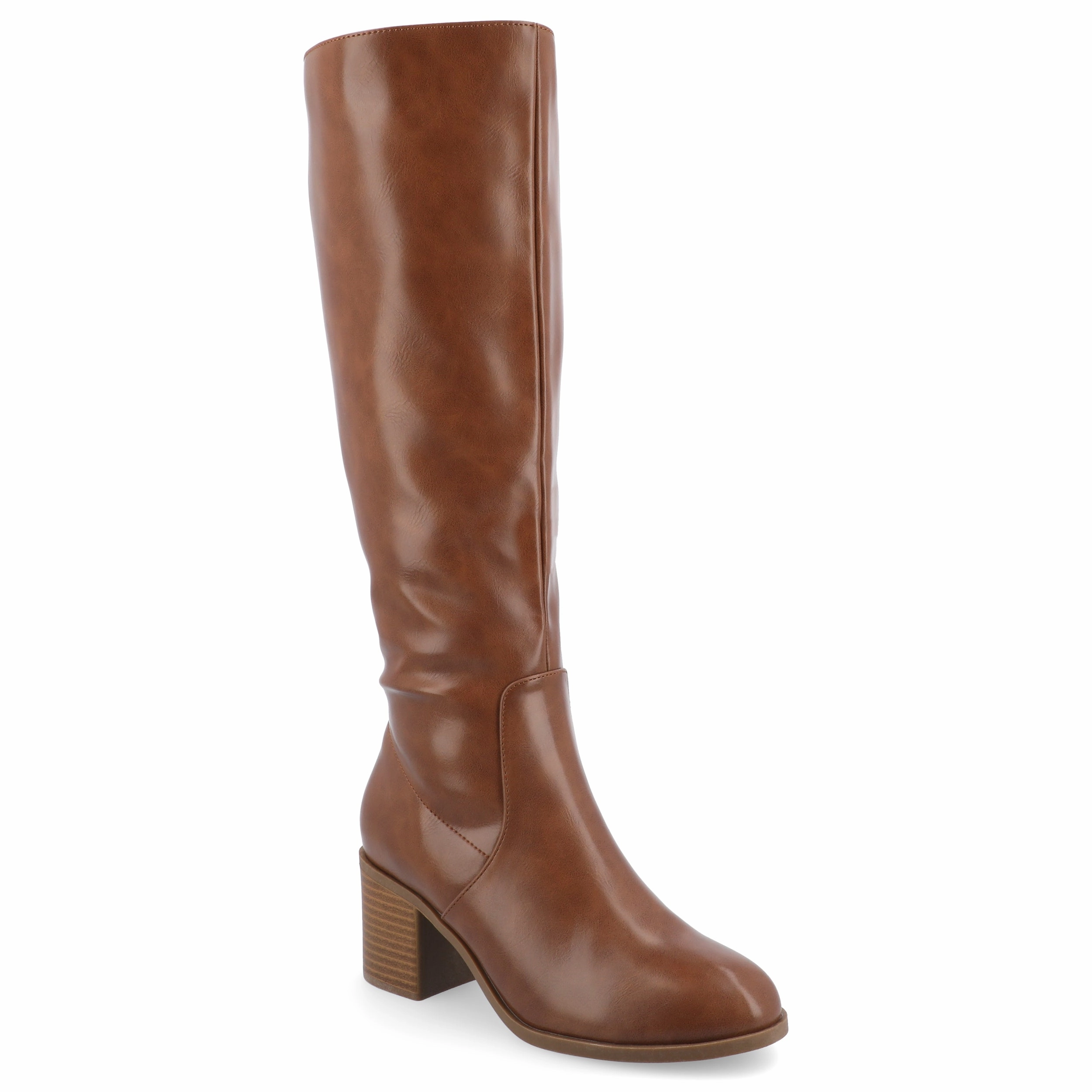Comfort Lining Hiking Trails Modern Edge Journee Collection Wide Width Extra Wide Calf Womens Romilly Tru Comfort Foam Stacked Block Heel Round Toe Boots