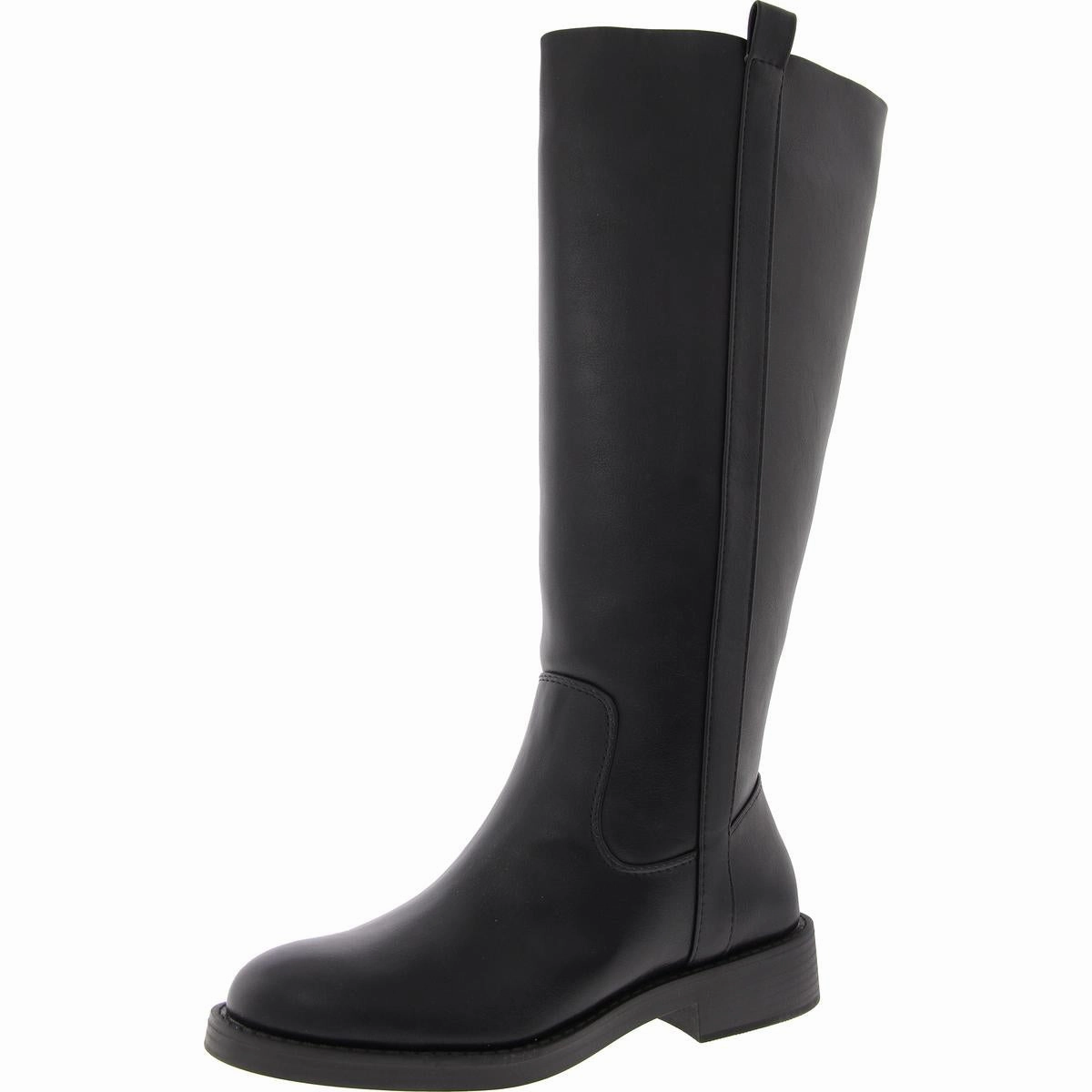 PENNIE Womens Zipper Manmade Knee-High Boots Breathable Comfort Seeker Elastic Ankle