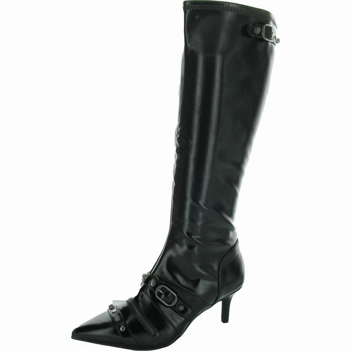 mud proof Mountain Side Womens Faux Leather Heeled Knee-High Boots