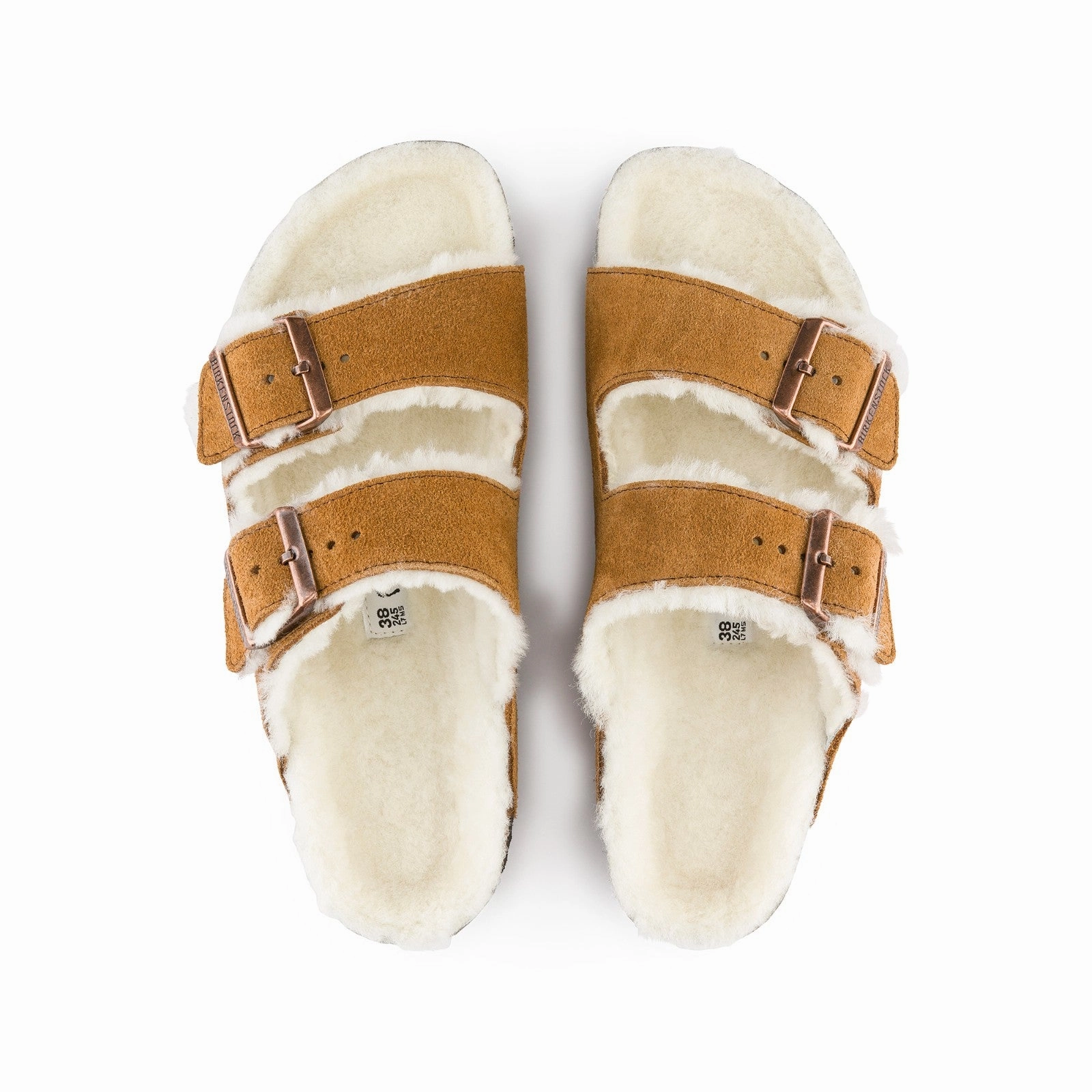 Birkenstock Arizona Shearling Suede Leather (Mink) Women's Sandals 1001135  1001135 Sturdy flexibility