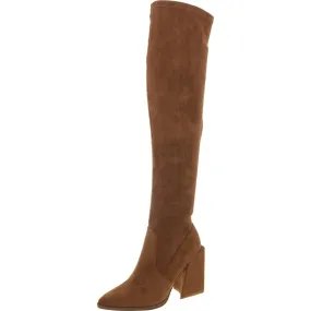 Tenacious Womens Faux Suede Pointed Toe Over-The-Knee Boots Strong Laces