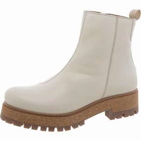 Downtown Womens Leather Lug Sole Ankle Boots ZipUp