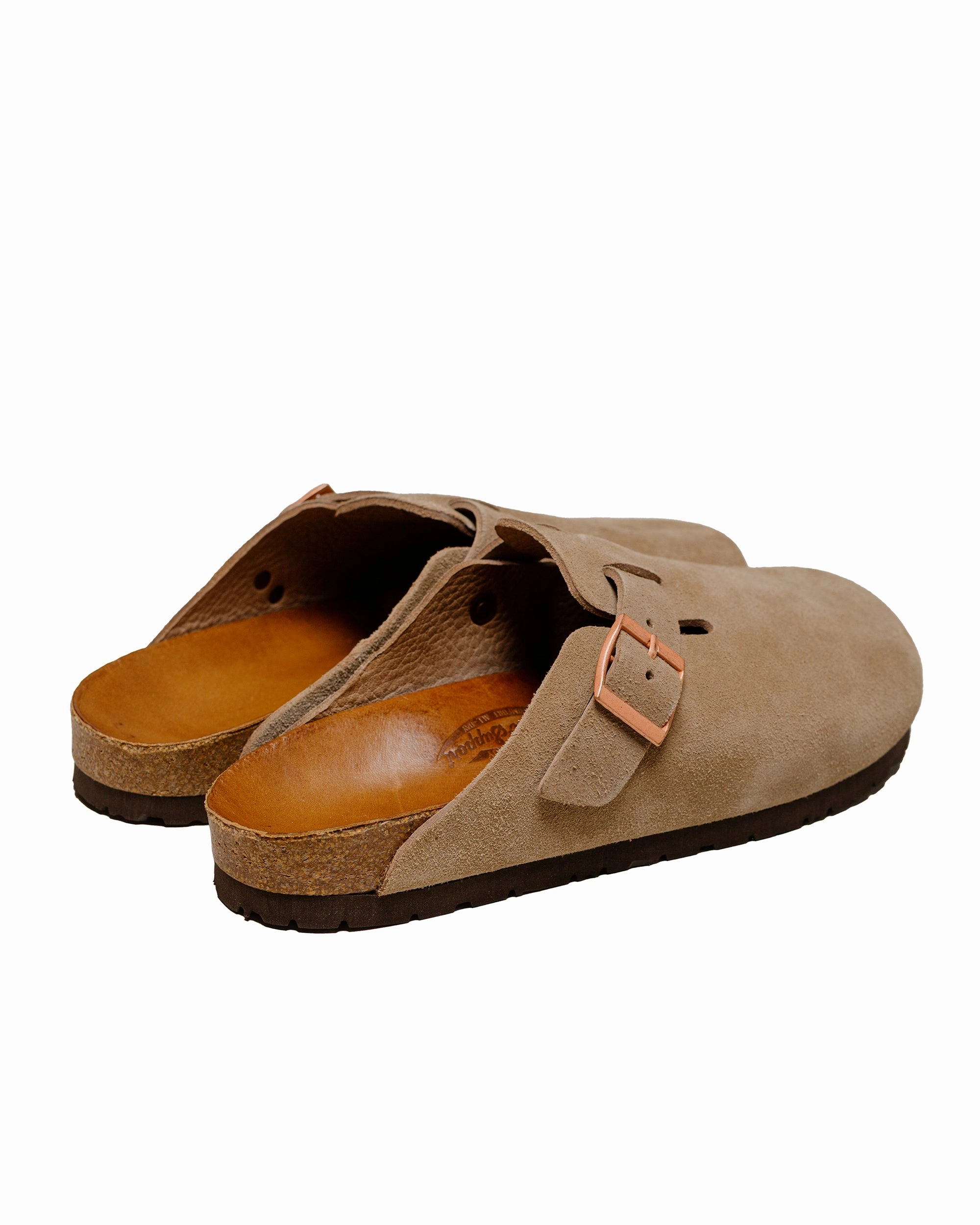 Slip Resistant All Weather Anti Odor Gym Workout The Real McCoy's MA23012 Leather Foot-Support Clogs Taupe