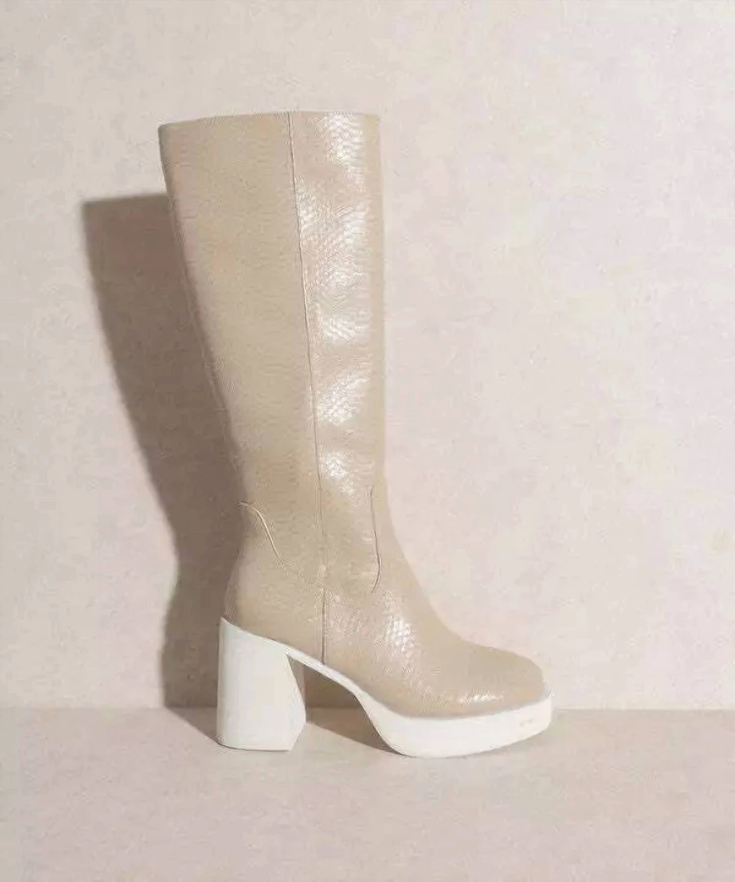 Women's Juniper High Boots In Beige Hiking Fit