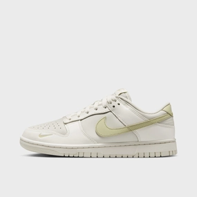 Tension Control Lacing Leather Upper Nike Women's Dunk Low Phantom / Light Bone - Olive Aura