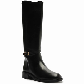 Hard wearing McKk Womens Buckle Leather Knee-High Boots