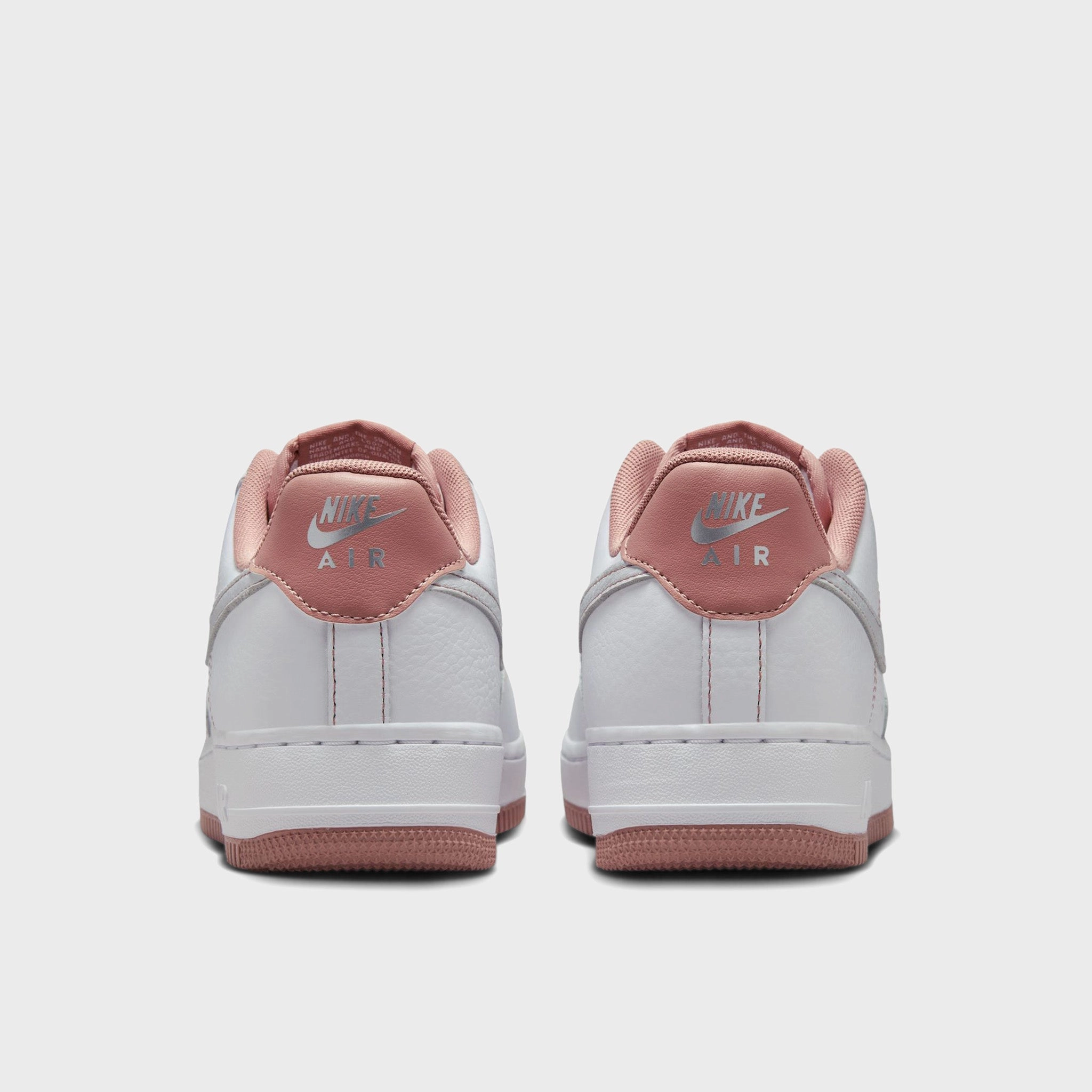 Reinforced Soles Nike Women's Air Force 1 '07 Mini Jewel White / Particle Pink - Metallic Silver