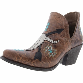 ENCORE SOUTHWESTERN Womens Embroidered Leather Chelsea Boots Feather Light Work Commute