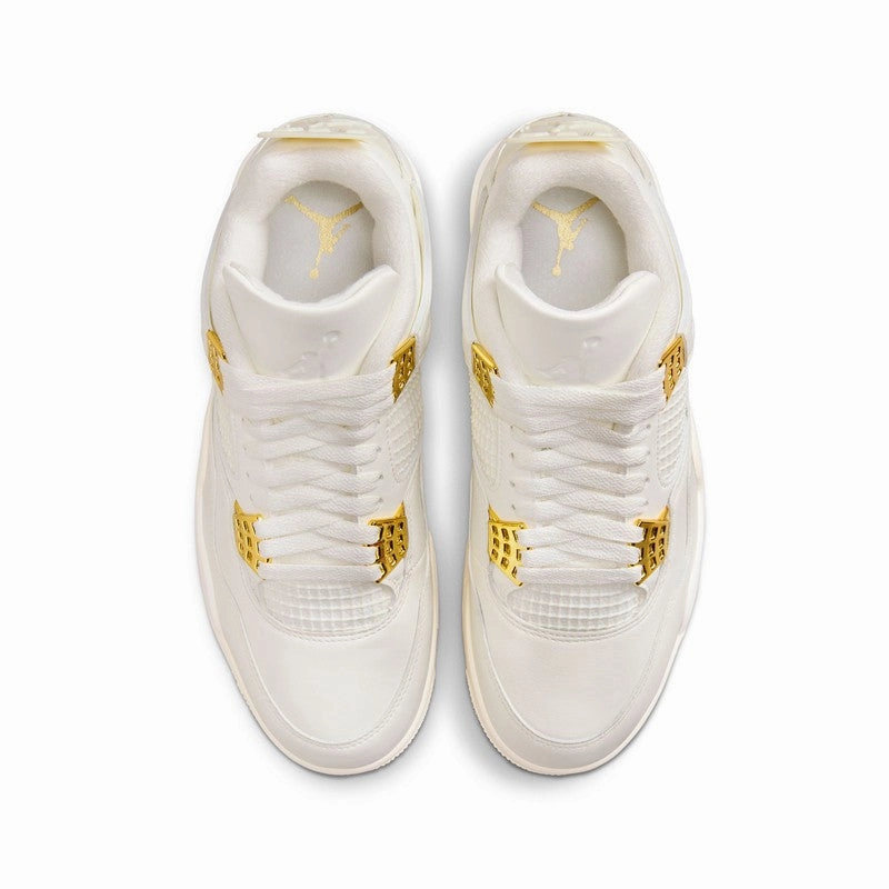 Air Jordan 4 Retro "White and Gold" Seamless Knit Construction Comfort quality