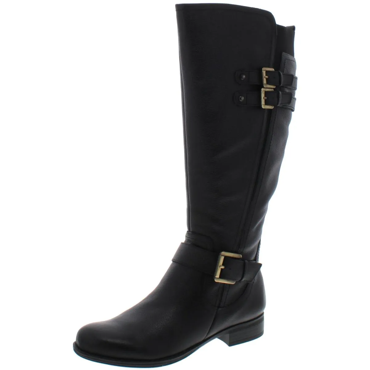 Jessie Womens Leather Wide Calf Riding Boots Coffee Shop Built For Adventure