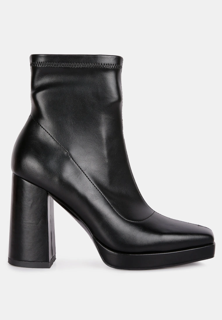 tintin square toe ankle heeled boots Versatile Look Slim Line