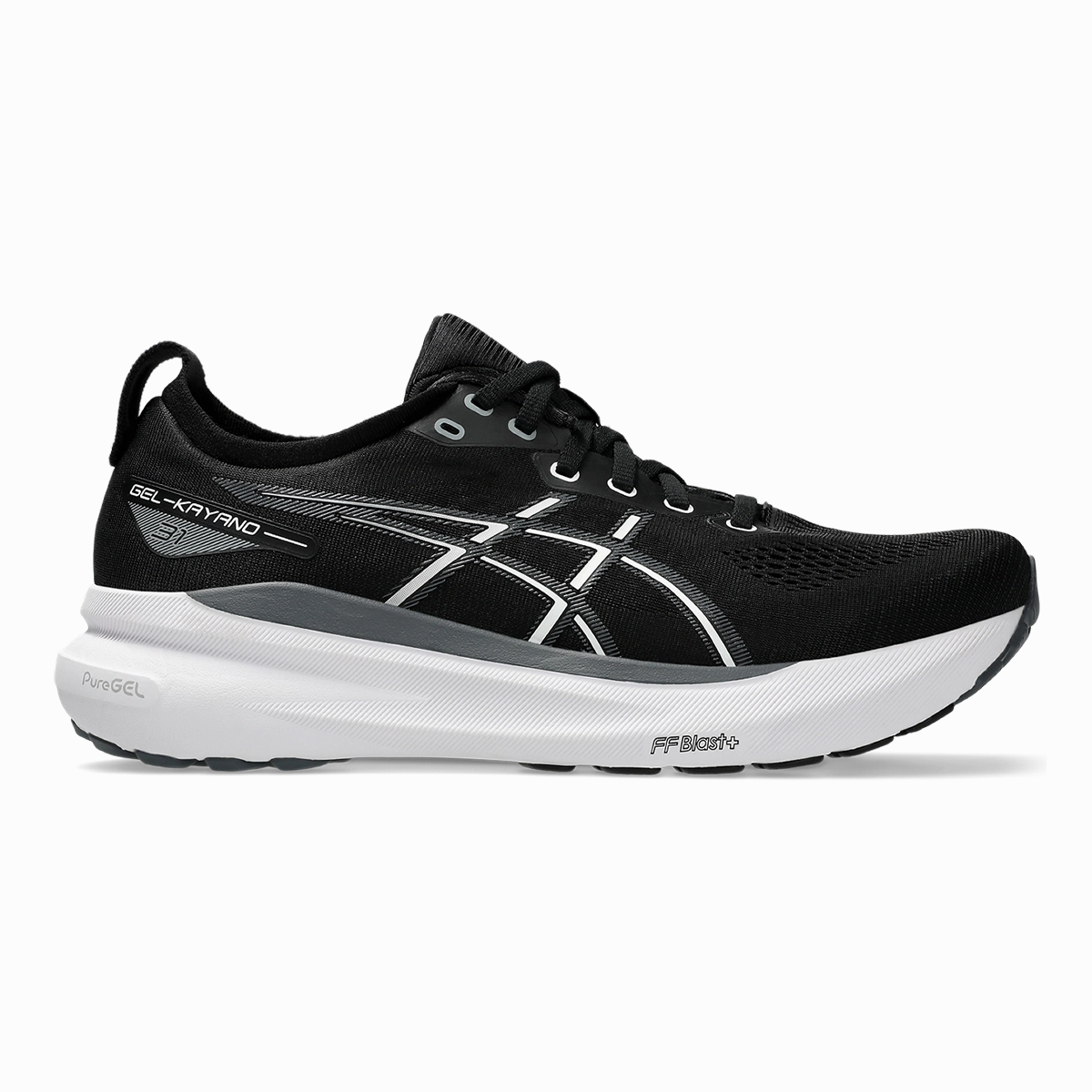 Asics Gel Kayano 31 - Black - White running shoes for beginners Marathon