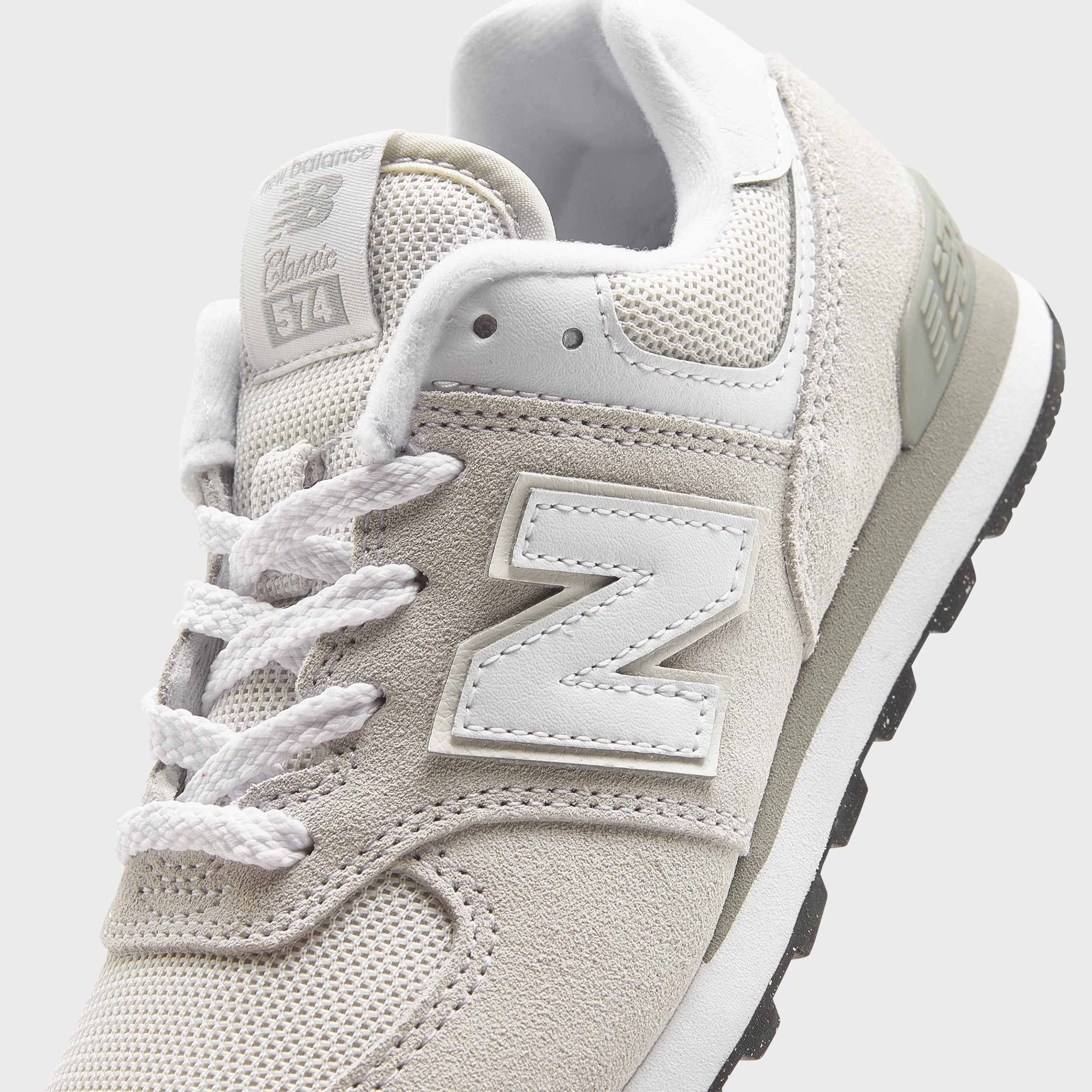 New Balance Children's 574 Nimbus Cloud / White wide - toe - box - feature shoes