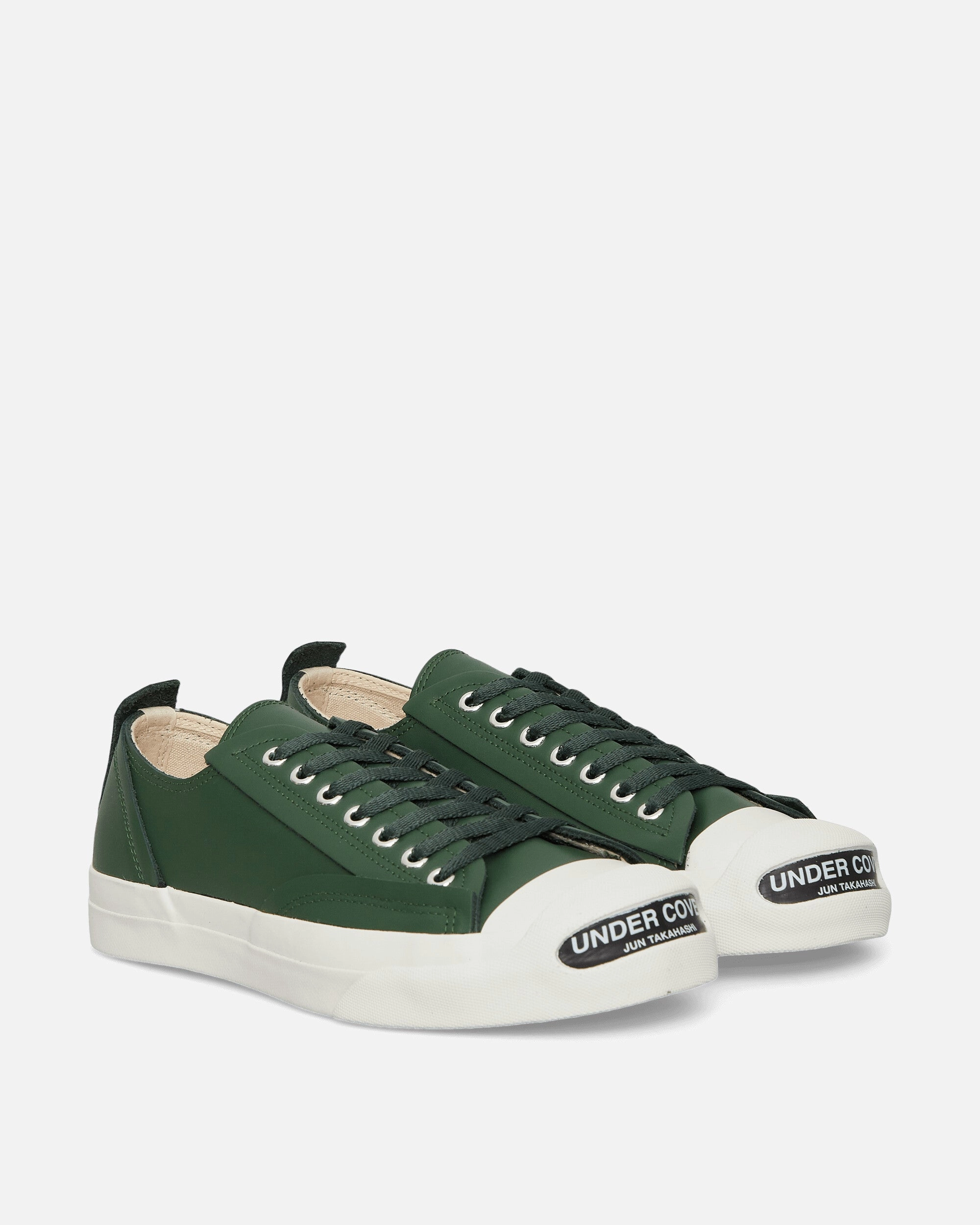 Ultra-soft fit Men's Toe Logo Leather Sneakers Green