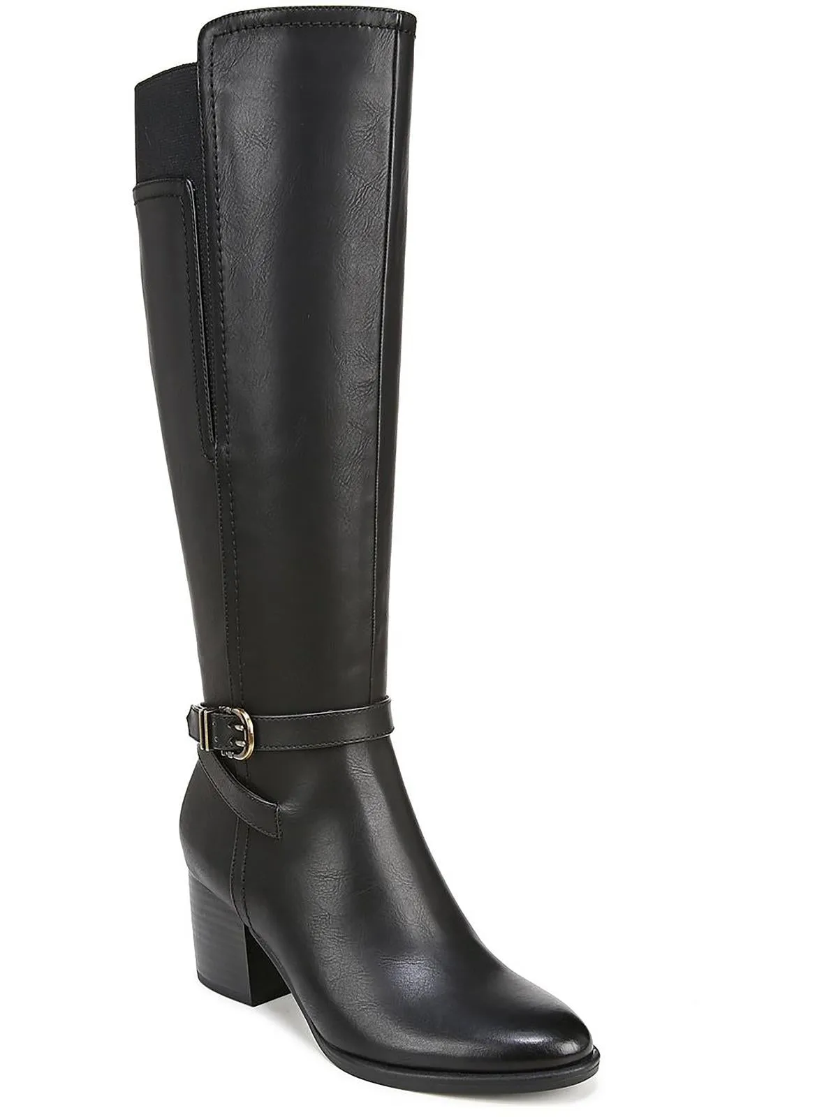High-Top Style Up Town Womens Faux Leather Wide Calf Knee-High Boots