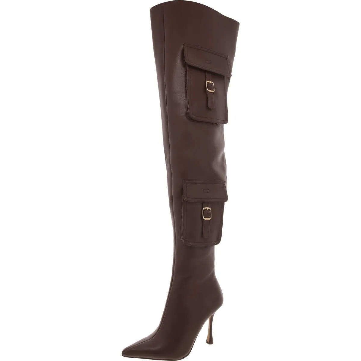 Brittany Womens Buckle Pumps Thigh-High Boots Padded Interior Comfort Seeker