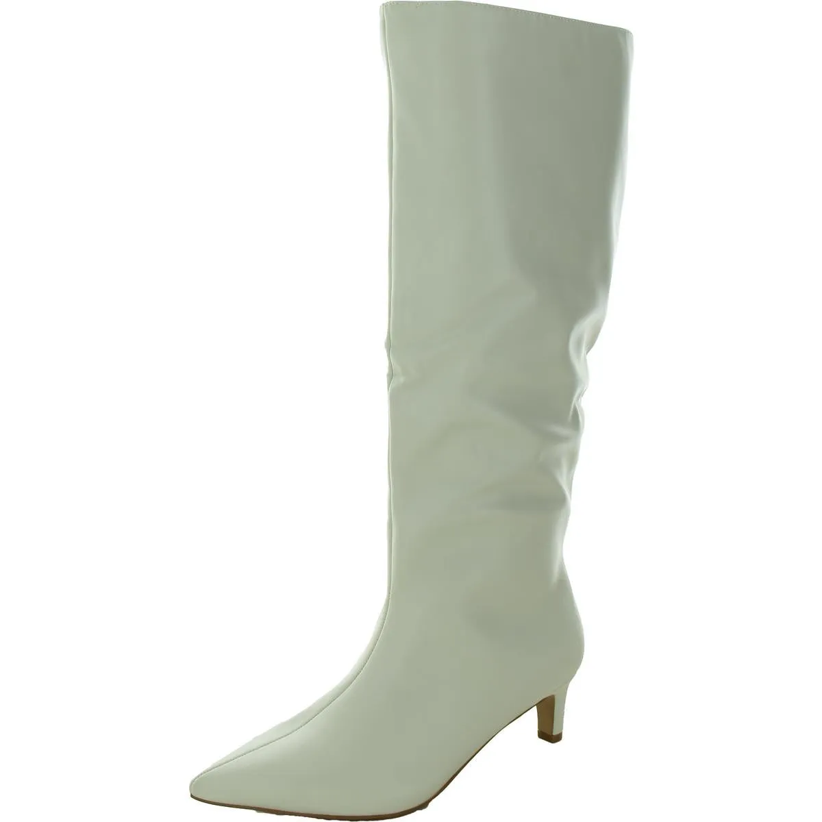 Tullip Womens Pointed Toe Kitten Heel Knee-High Boots Waterproof River Crossing