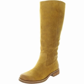 Rain Friendly Womens Zipper Leather Knee-High Boots