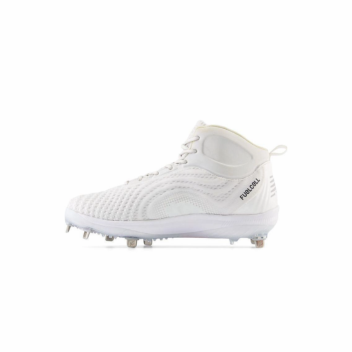 New Balance Men's FuelCell 4040 V7 Mid-Metal Baseball Cleats - White / Rain Cloud - M4040TW7 lace up closure running shoes with air cushion