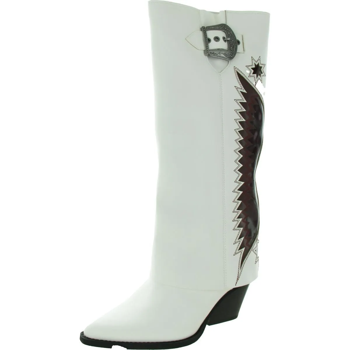 Cushion Build Concert Look Rowena Womens Faux Leather Knee-High Boots