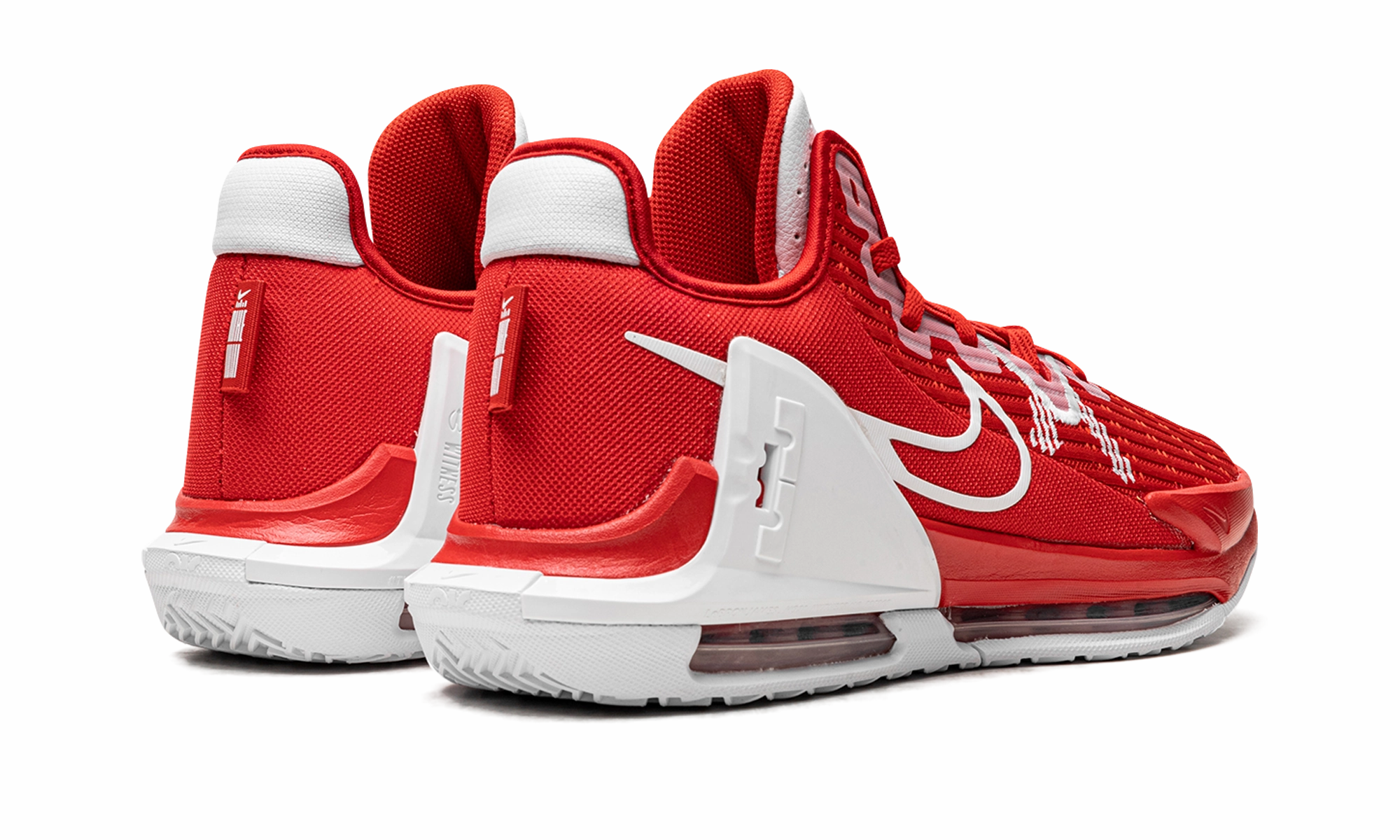 Synthetic Overlay Reinforcement Cushioned heel cup LeBron Witness VI TB "University Red"