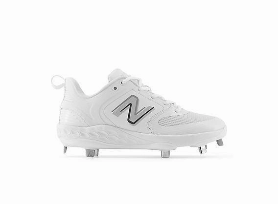 Stability Pad TpuMidsole New Balance Women's VELO v3 Metal Fastpitch Softball Cleats - White with Rain Cloud - SMVELOW3