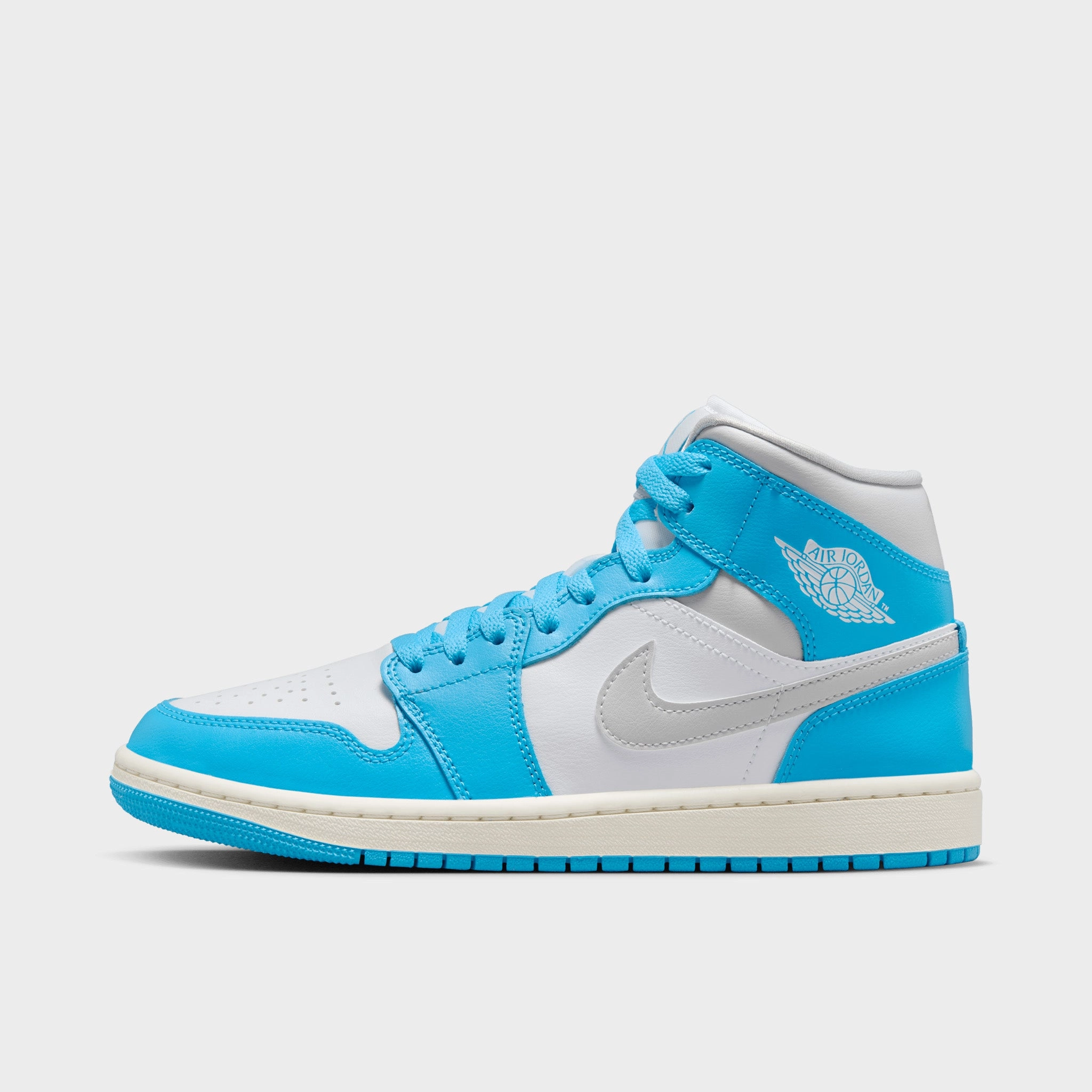 Stability Torsion Plate Jordan Women's 1 Mid Dark Powder Blue / Neutral Grey - White