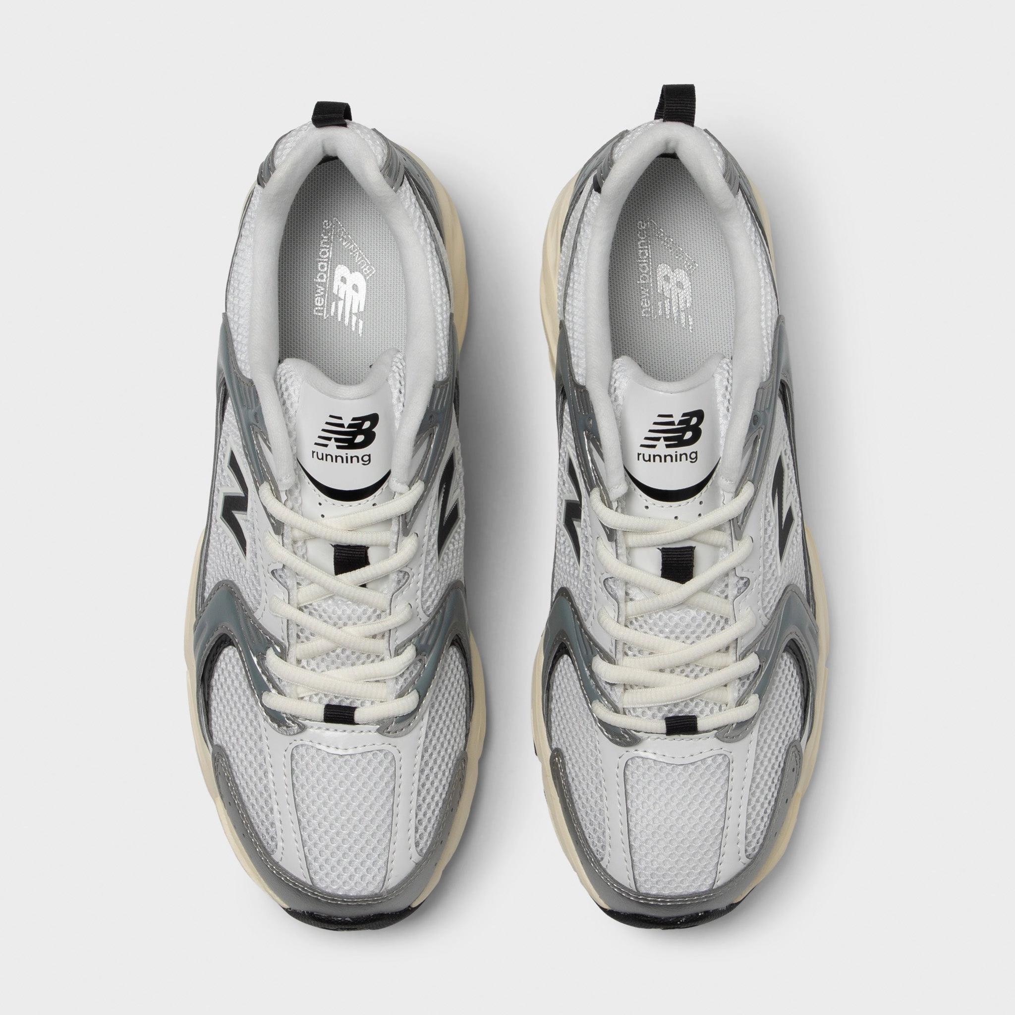 New Balance 530 Silver Metallic / Black Cement comfort - conscious shoes rainy day running shoes