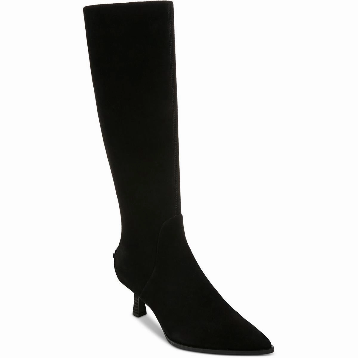 Yulia Womens Suede Wide Calf Knee-High Boots Rugged Built City Walking