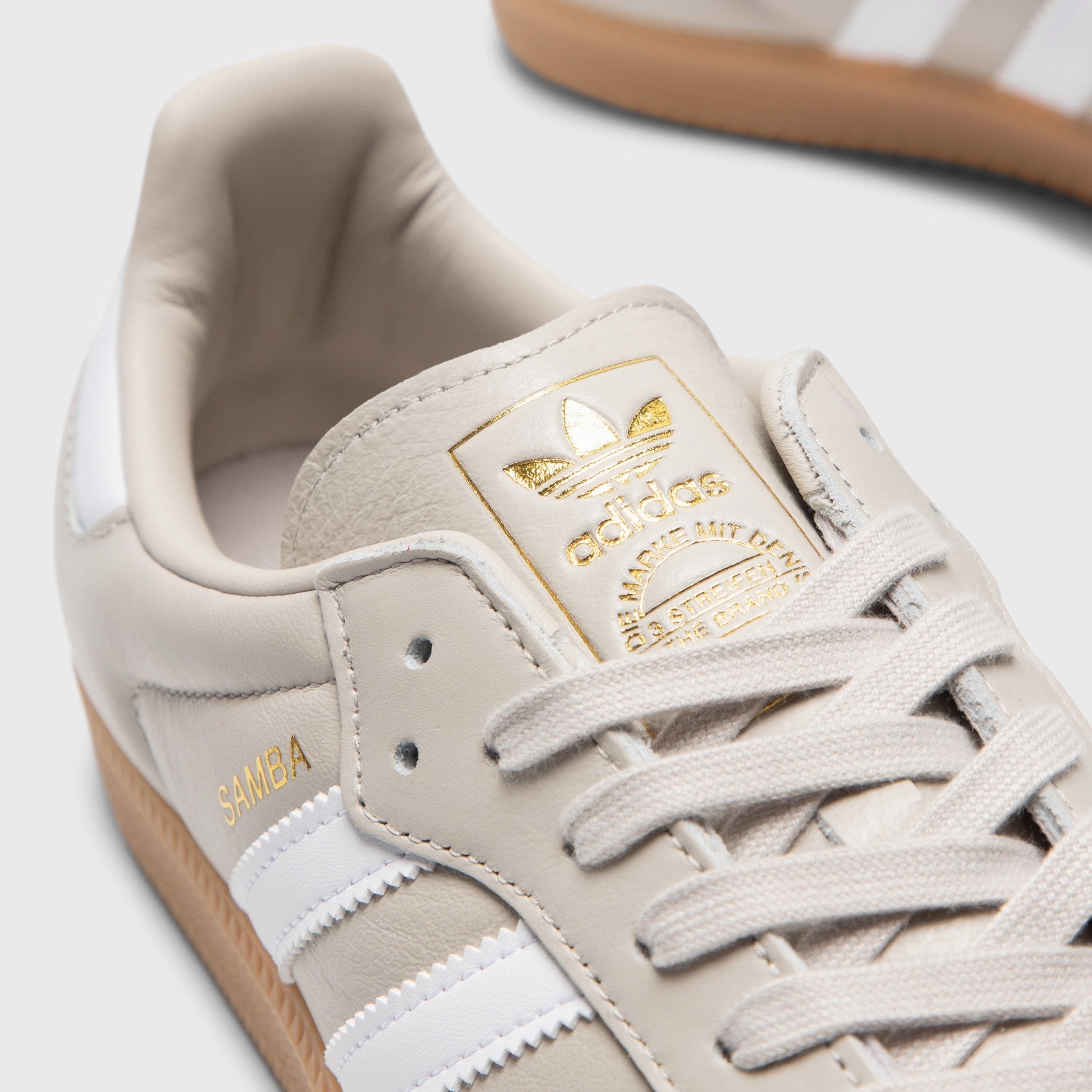 Adidas Samba OG Alluminum / White - Gum Arch support PaddedCollar
