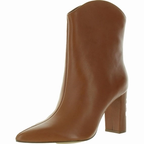 Womens Solid Faux Leather Booties Daily Rugged Fashion Forward