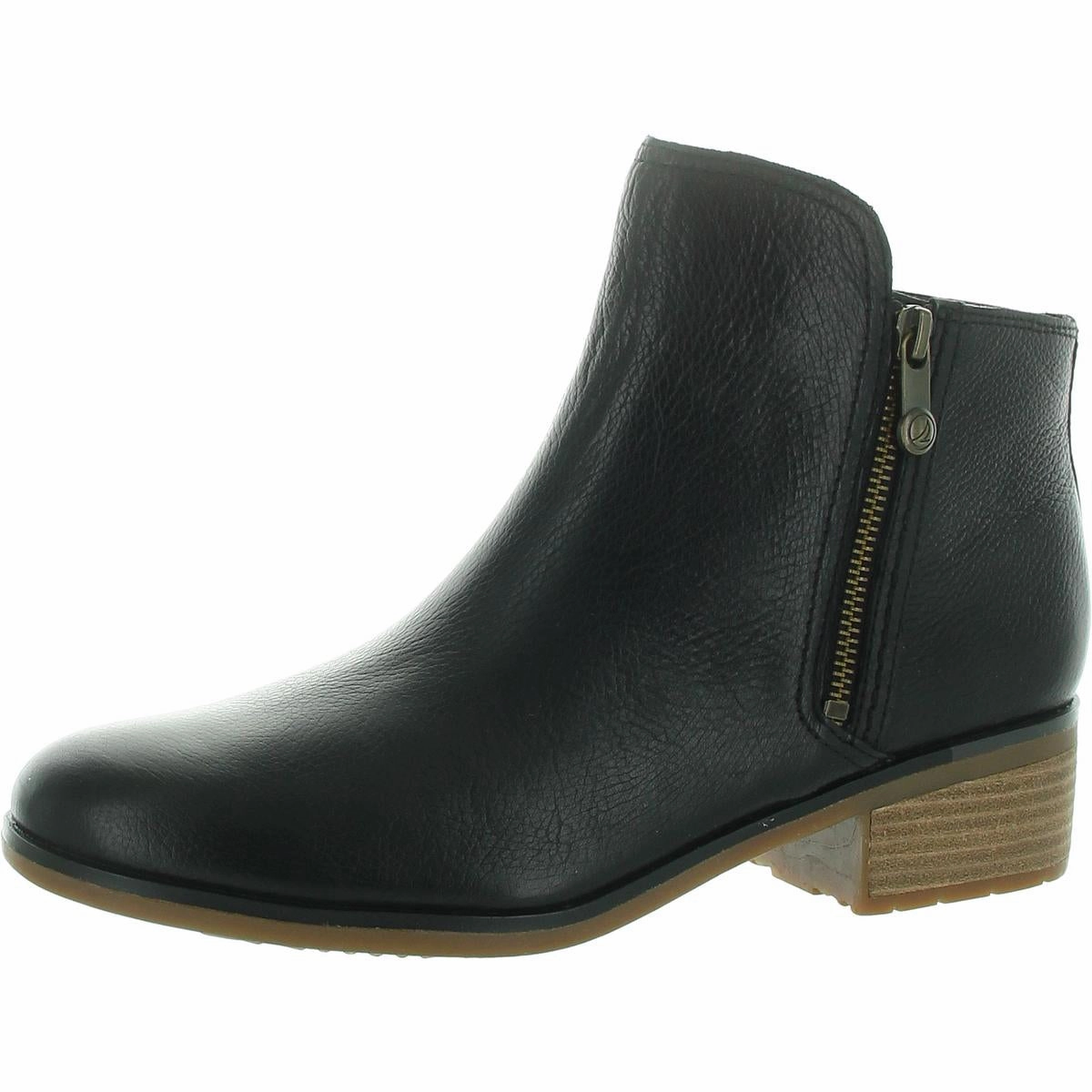 Womens Zipper Leather Ankle Boots Work