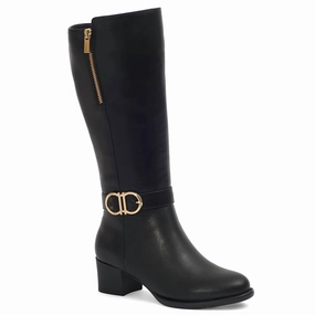 Womne's Tall Riding Boots In Black Suede Surface Smooth Style