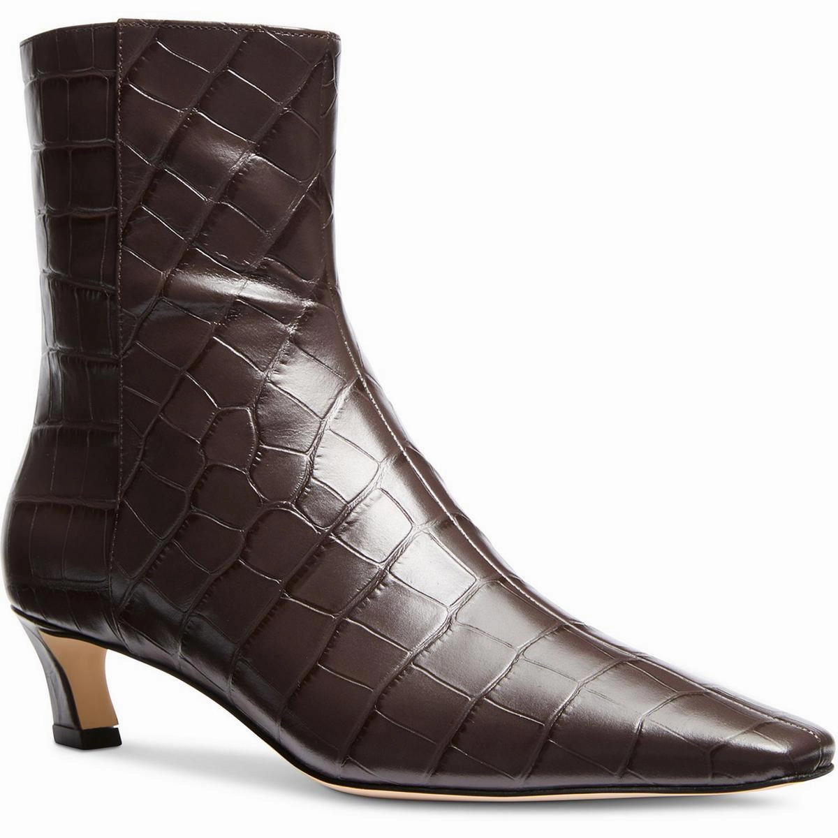 40F4CSME5E Womens Zipper Leather Booties Versatile Outfit Rough Ready