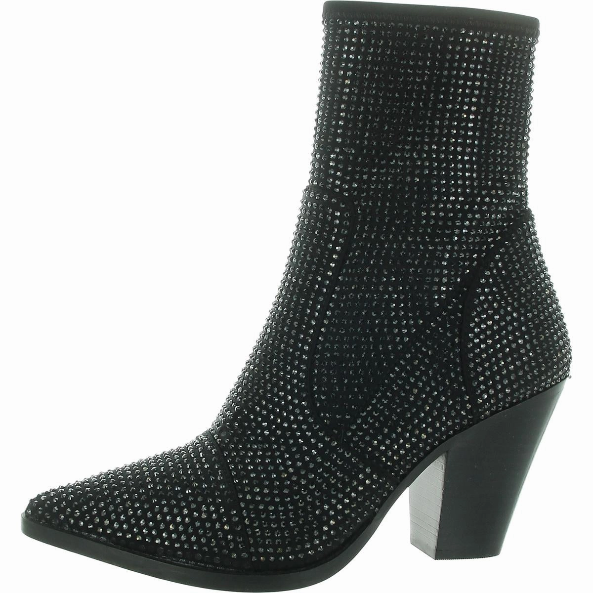 Grippy Outsole Daily Walks Womens Rhinestone Manmade Ankle Boots