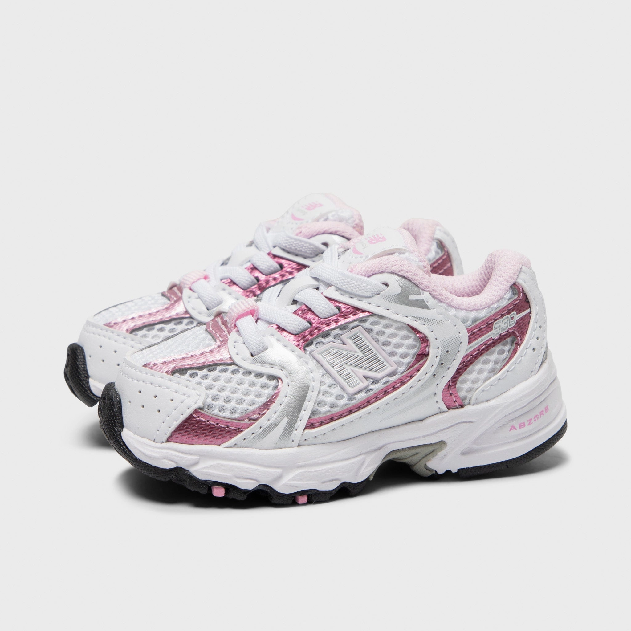 New Balance Infants' 530 White / Pink Sugar polyester running gear Padded
