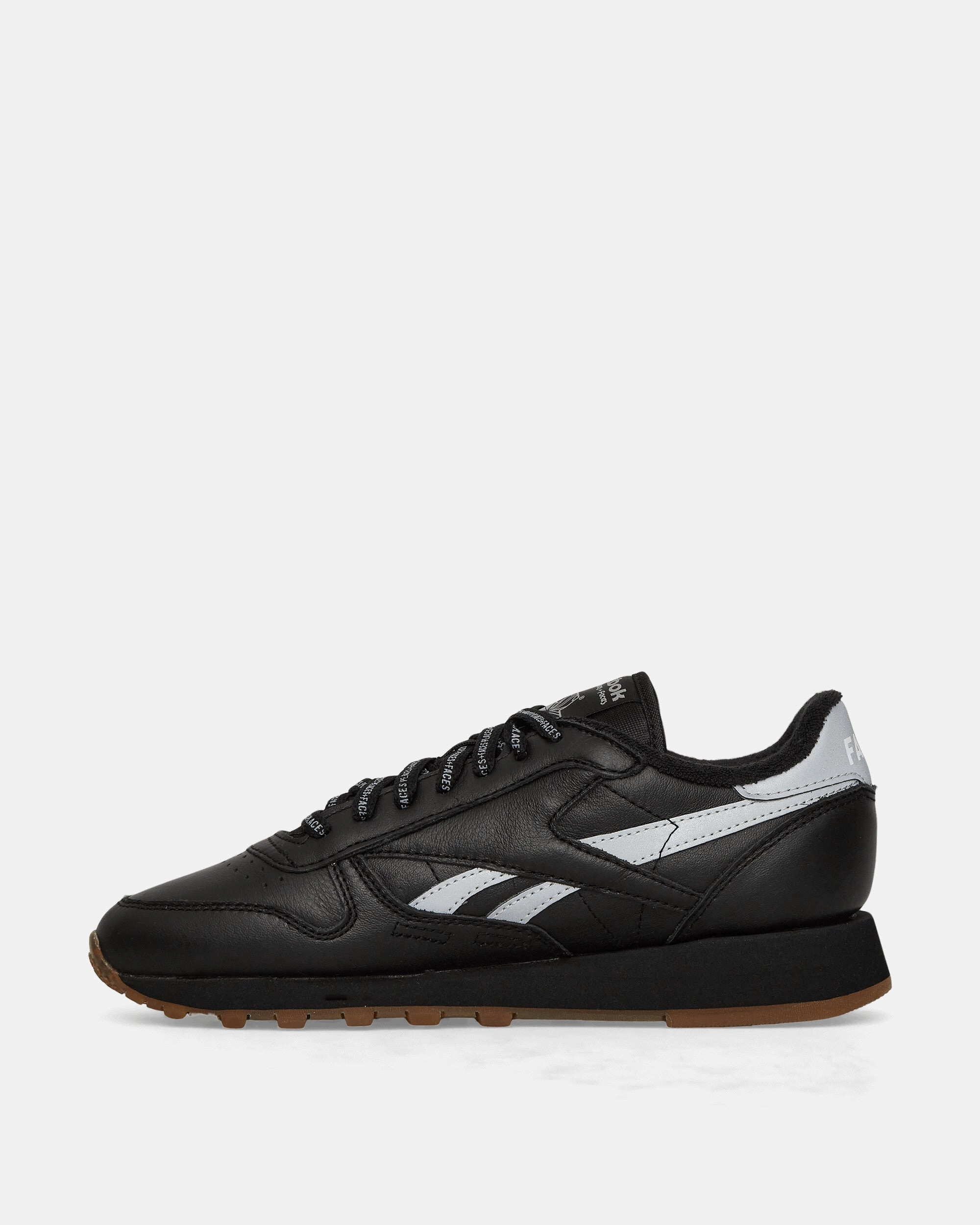 PLACES FACES Classic Leather Sneakers Black / Silver On-the-Go Wear